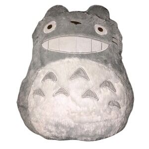 Studio Ghibli Totoro Plush Pillow 14" Laughing Smile Rare Japan Collectible